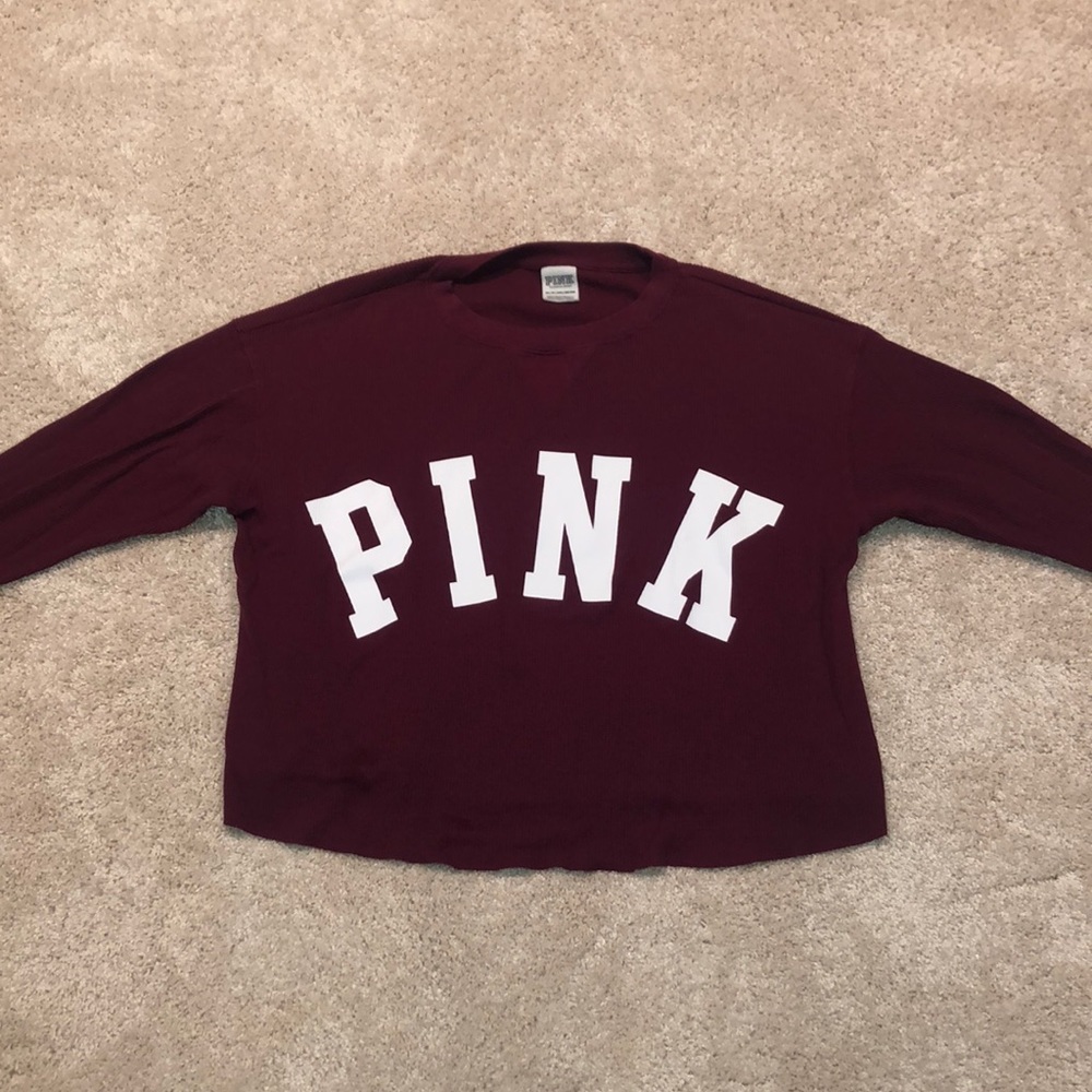 Maroon pink long sleeve shirt.